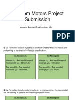 Random Motors Project Submission: Name - Ruksar Iftekharalam Mir