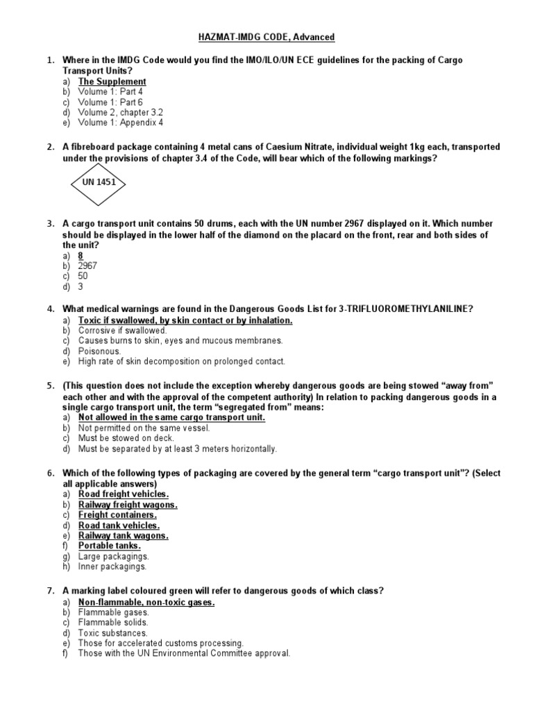 CD # 0151 Hazmat-Imdg Code Advanced | PDF | Dangerous Goods 