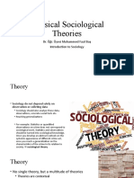 Classical Sociological Theories: Dr. Öğr. Üyesi Muhammed Fazıl Baş Introduction To Sociology