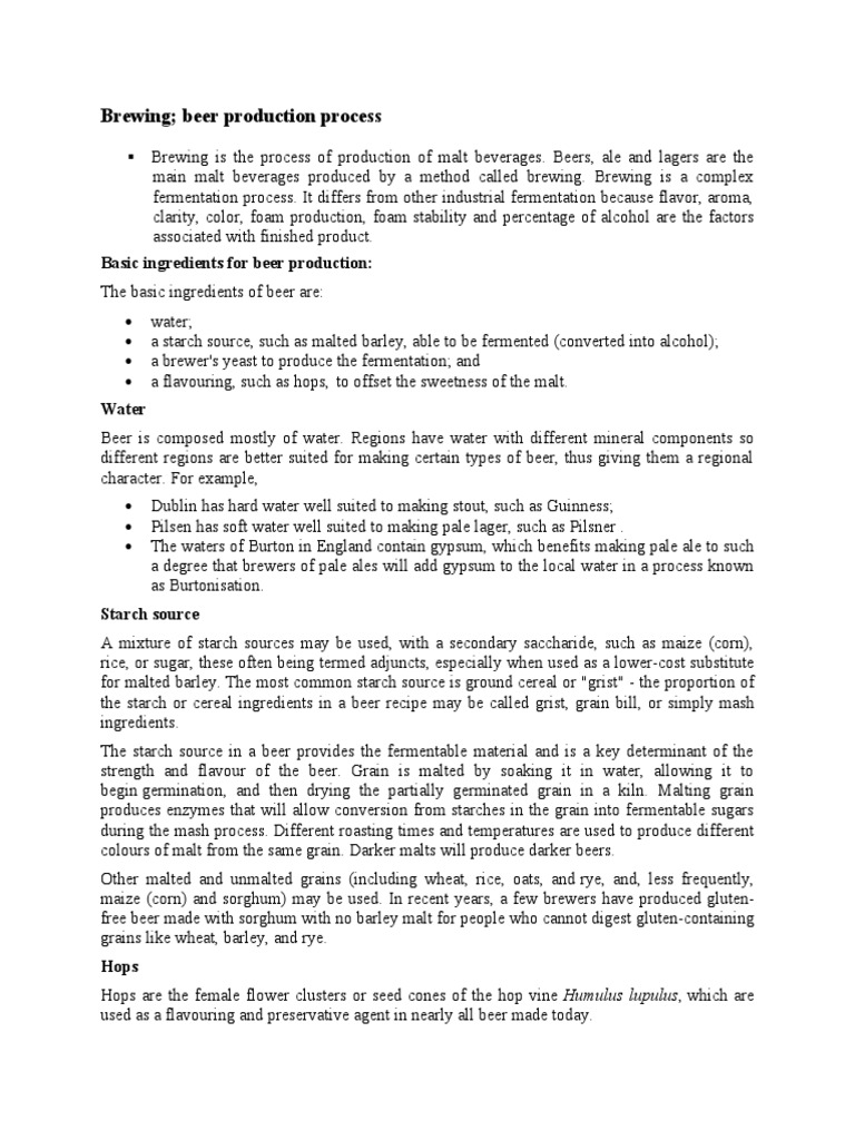 Alcoholic Beverages PDF Winemaking Brewing