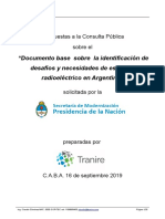 Respuestas Consulta Pública sobre necesidades espectro Argentina