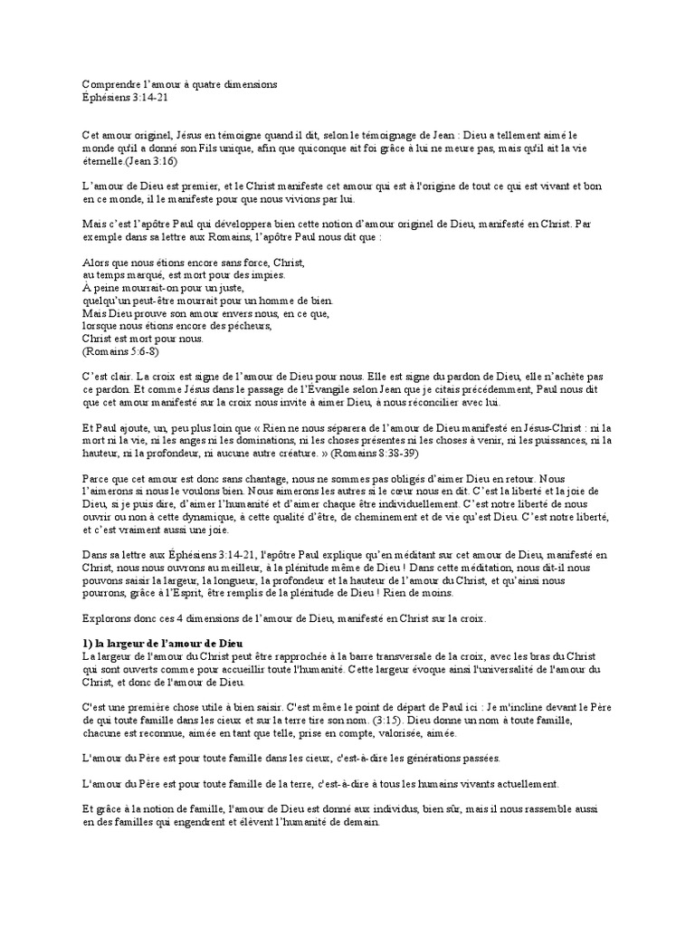 Comprendre L Amour De Dieu Pdf Jesus Dieu