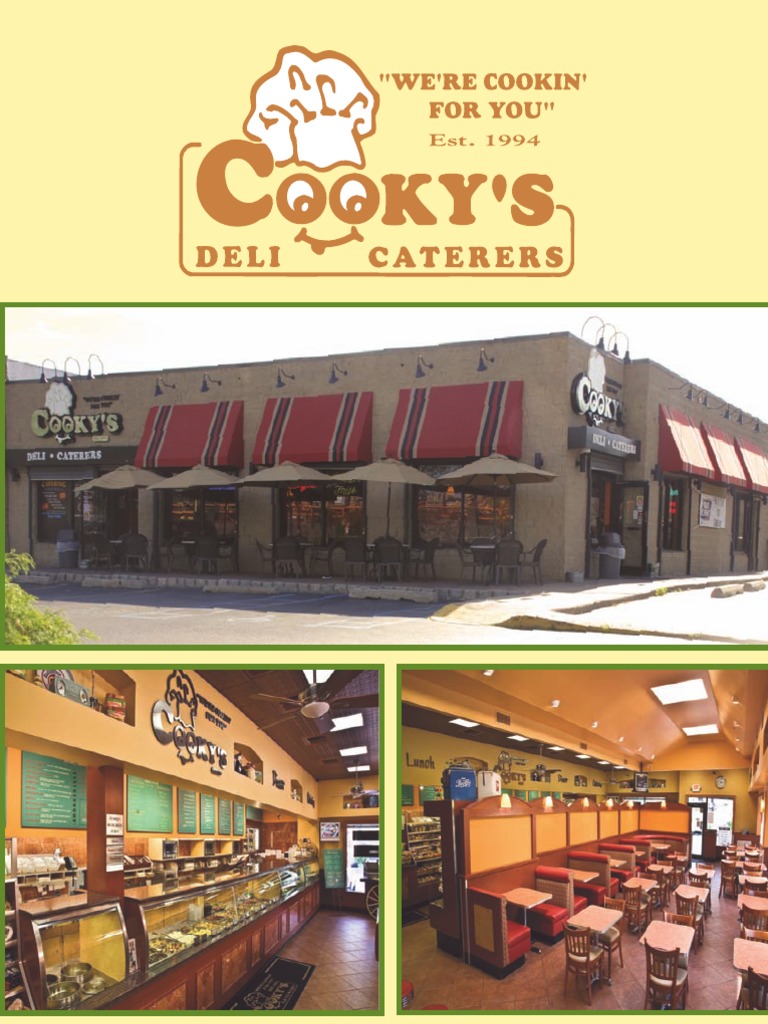 Cooky's Deli Daily Menu PDF Hamburgers Salad