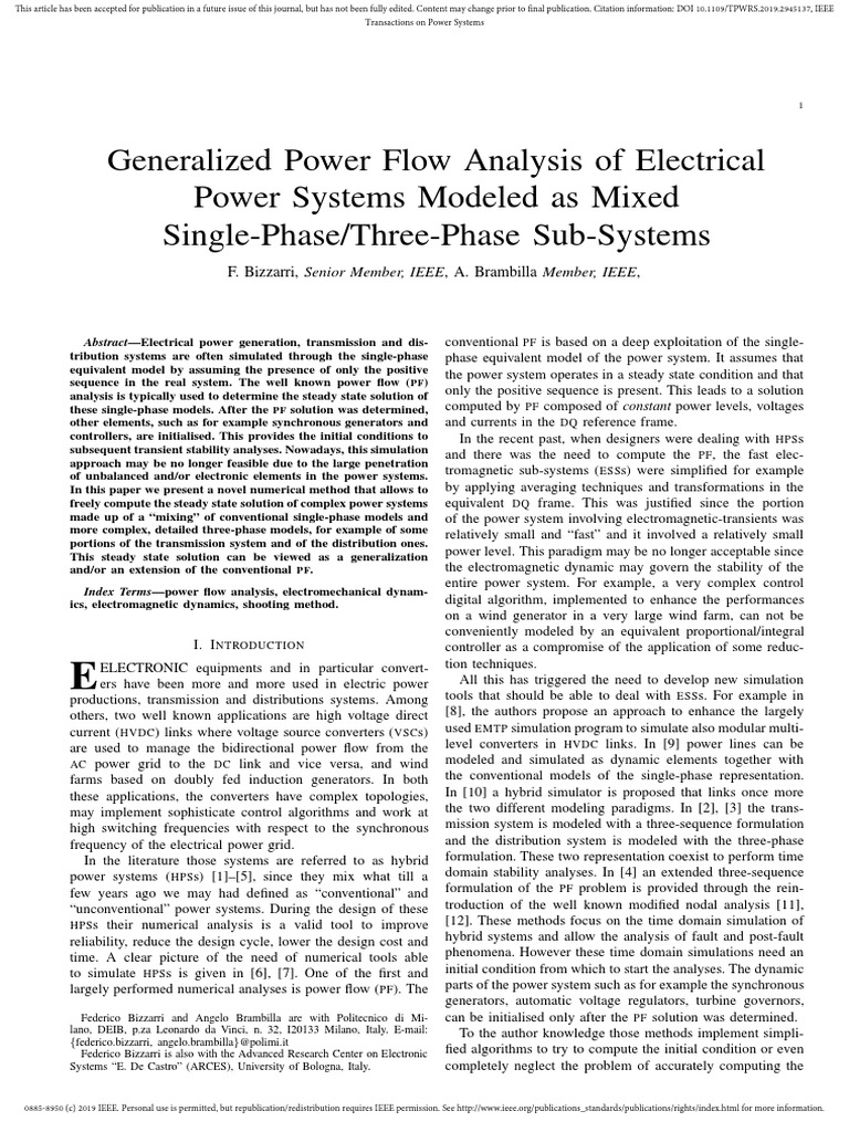 Generalized Power Flow Analysis in HPS | PDF | Electric Power ...