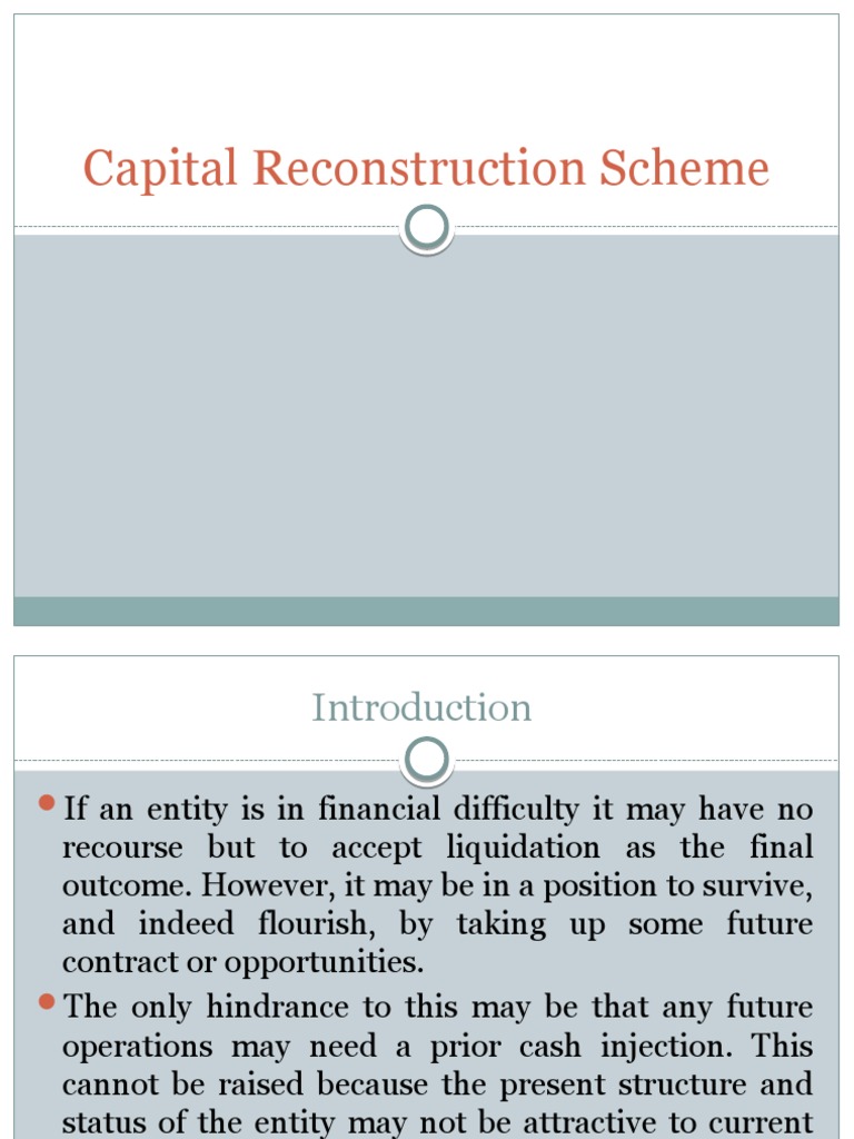 Steps for Capital Reconstruction Scheme | PDF | Equity (Finance ...
