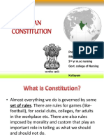 Indian Constitution: Presented by Bibini Baby 2 Yr M.SC Nursing Govt. College of Nursing