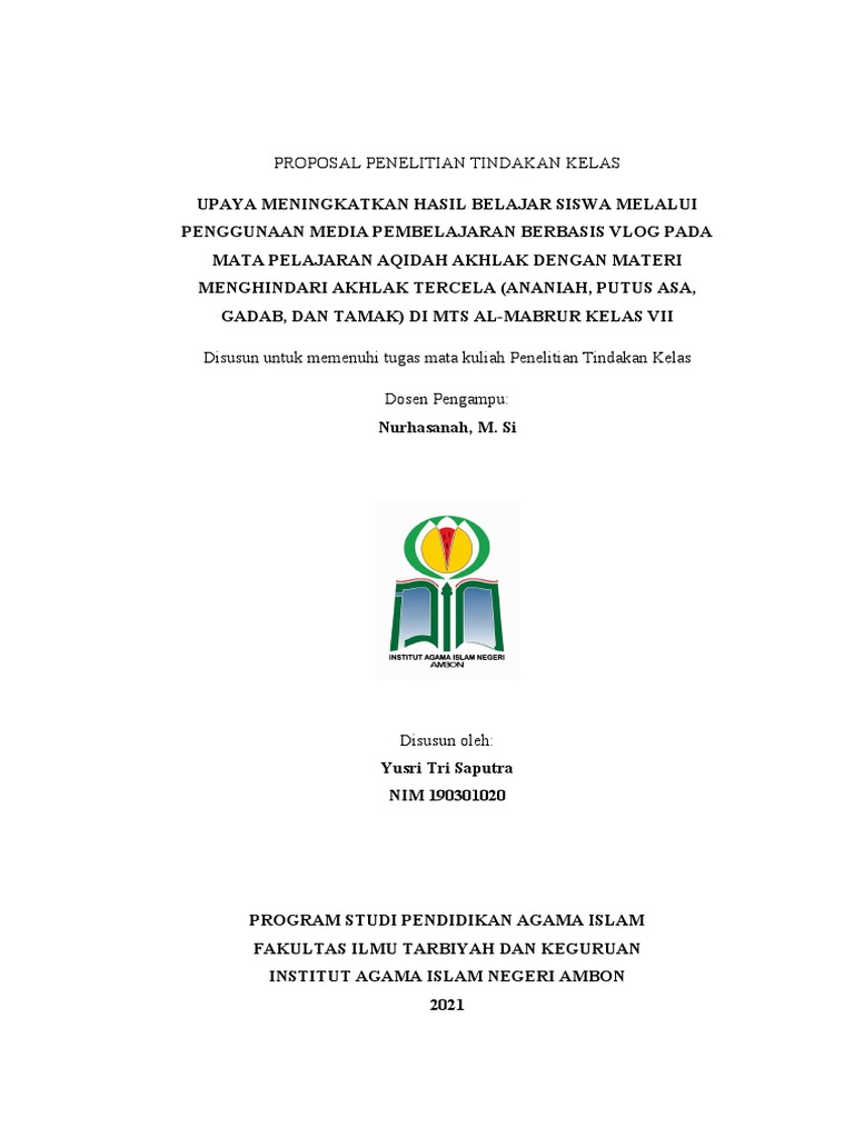 Proposal PTK - Yusri | PDF | Karier & Perkembangan
