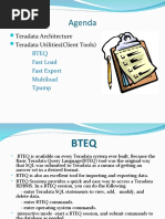 Agenda: Teradata Architecture Teradata Utilities (Client Tools)