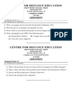 Centre For Distance Education: Assignment