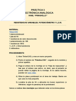 Práctica 3 Electrónica Analógica: Nivel "Pringaíllo"