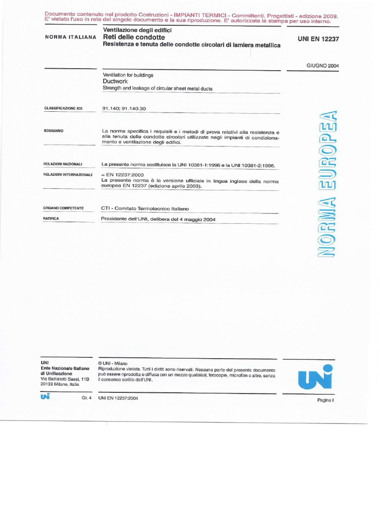 UNI 12237 - 2004 - Compressed | PDF