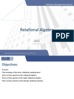 Relational Algebra: Database Management System