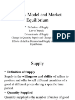 Topic 4 - Supply Model and Market Equilibrium