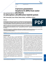 Investigation of Process Parameters For Removal of Bisphenol A BPA From Water