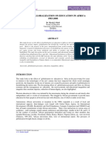 Effects of Globalization On Education in Africa 1983-2008: Faculty of Education University of Port Harcourt, Nigeria