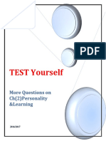 TEST Yourself: More Questions On CH (2) Personality &learning