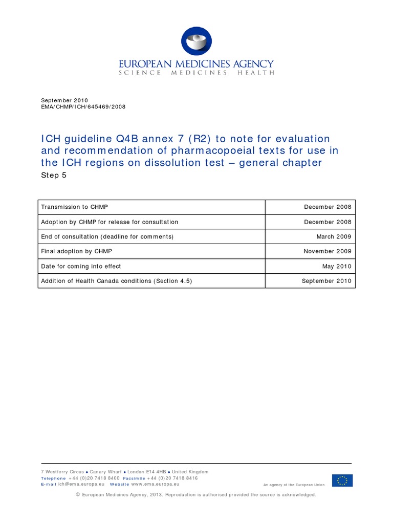 Ich Guideline q4b Annex 7 r2 Note Evaluation Recommendation ...