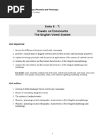 Units 6 7 Vowels Vs Consonants The Engli