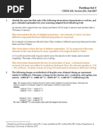 CHEM 103-Problem Set 1 Solutions