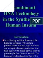 Recombinant DNA Technology in The Synthesis of Human Insulin