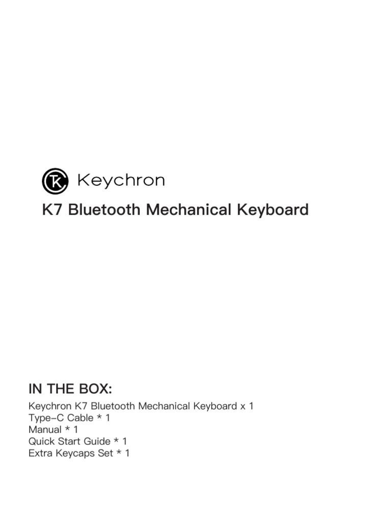 K7 Keyboard User Manual PDF Bluetooth Office Equipment