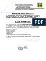 Constancia de Vacante - Dani Rocío