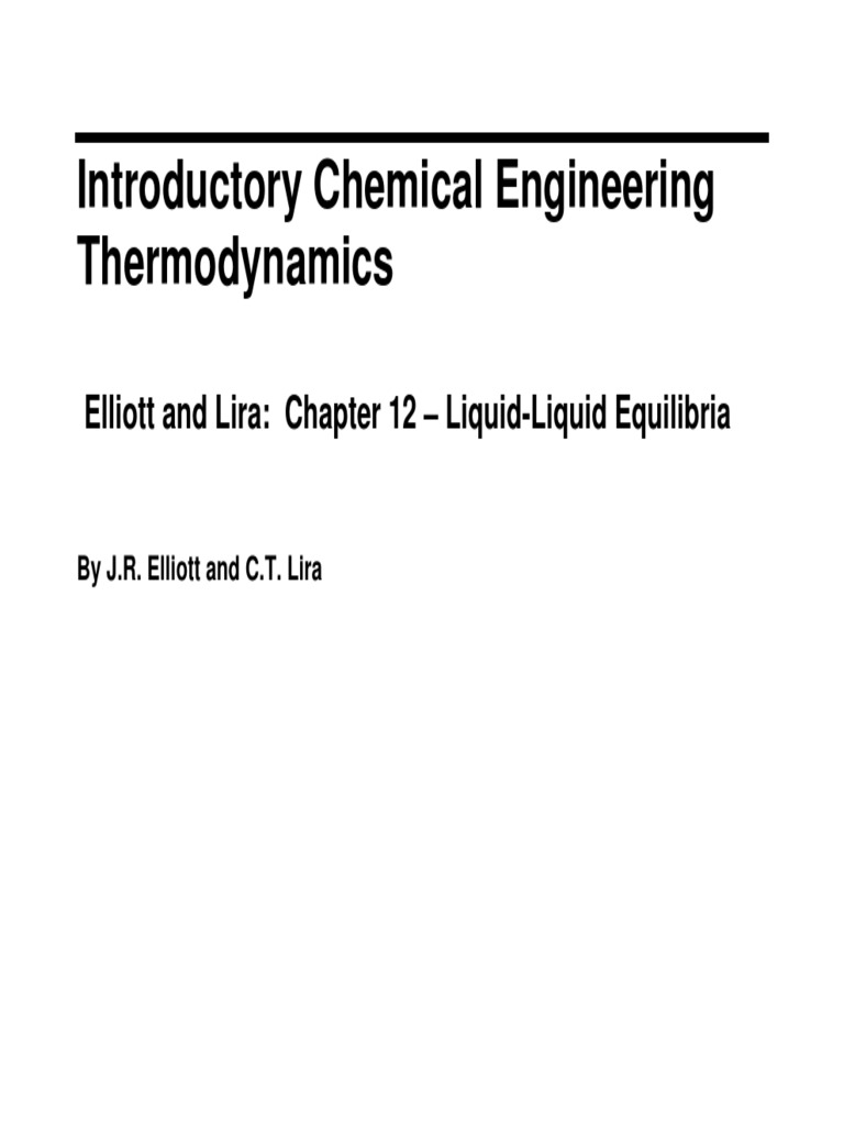 Liquid-Liquid Equilibria in Chemical Engineering | PDF | Phase (Matter ...