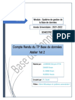 Compte Rendu de La Base de Données