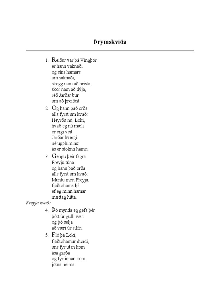 Þrymskviða PDF