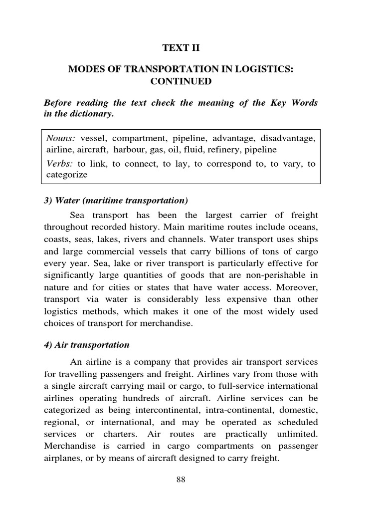 Modes of Transportation in Logistics | PDF | Transport | Port