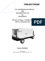 Operation and Maintenance Manual With Illustrated Parts List For 90C400SLN 90 kVA, 3 Phase, 115/200 Volt, 400 Hz. Generator Set