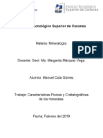 Caracterisitas Fisicas y Cristalograficas de Los Minerales