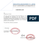 provement certificate