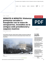 MINUTO A MINUTO: Violentas Protestas Sacuden A Kazajistán Con La Toma de Aeropuertos, Incendios en La Antigua Sede Presidencial y Saqueos Masivos