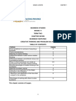 Business Studies Grade 11 Term Two Chapter Seven Business Ventures Creative Thinking and Problem Solving