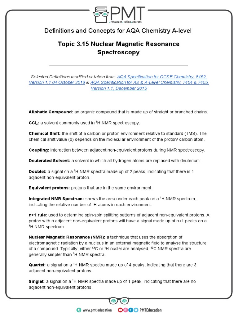 Definitions and Concepts For AQA Chemistry ALevel Topic 3.15 Nuclear