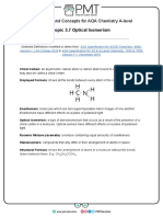 Definitions Topic 3.7 Optical Isomerism AQA Chemistry A Level