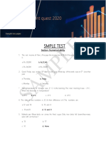 Smple Test: Section: Numerical Ability