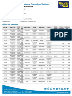 Customer Transactions Statement Summary