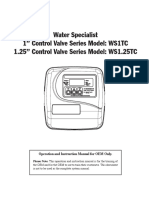 Water Specialist 1" Control Valve Series Model: WS1TC 1.25" Control Valve Series Model: WS1.25TC