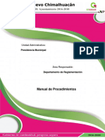 Manual de Procedimientos del Departamento de Reglamentación