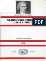 Jean-Jacques Rousseau - Saggio Sull'Origine Delle Lingue