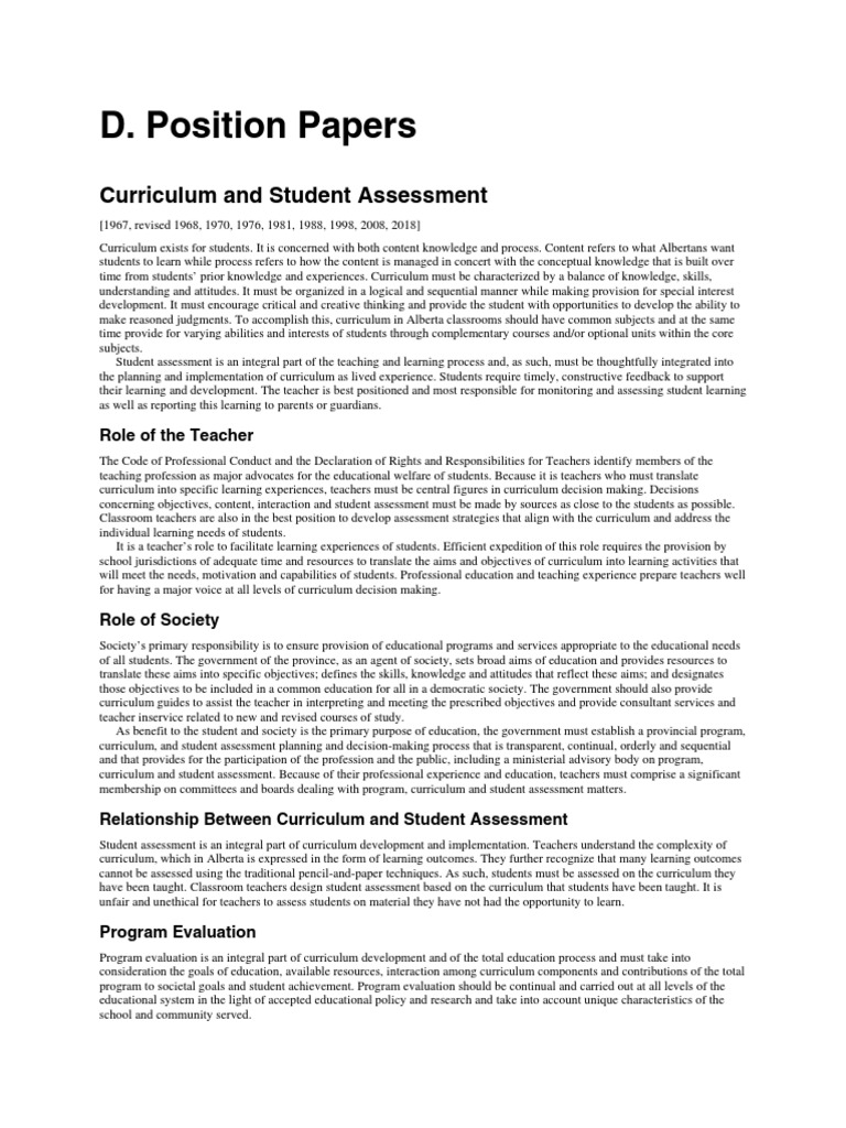 Curriculum Development and Assessment Insights | PDF | Educational ...