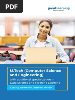 M.Tech (Computer Science and Engineering) : With Additional Specialization in Data Science and Machine Learning