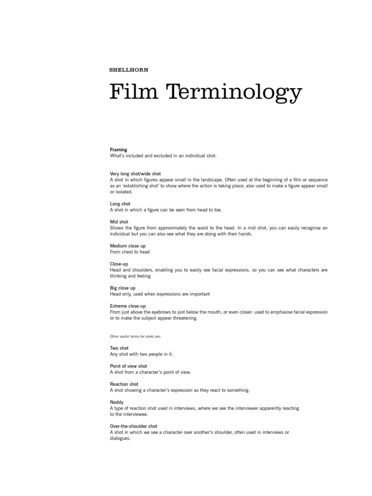 Film Terms PDF Camera Zoom Lens