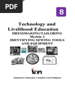 Technology and Livelihood Education: Dressmaking/Tailoring Identifying Sewing Tools and Equipment