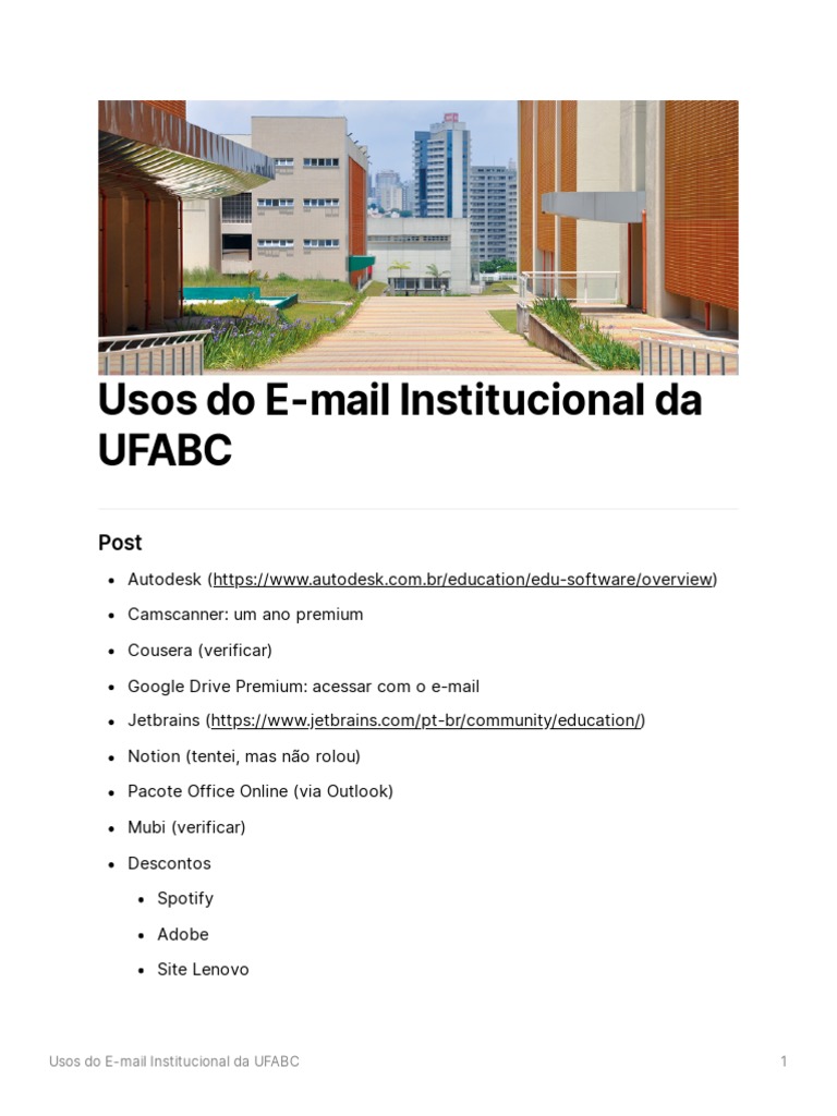 Usos Do E-Mail Institucional Da UFABC | PDF | Internet e Web | Rede ...