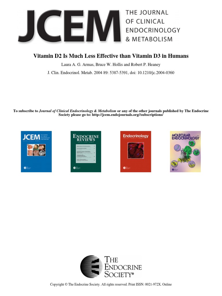 Vitamin D2 Is Much Less Effective Than Vitamin D3 In Humans