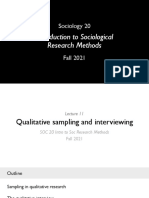 Qualitative Sampling and Interviewing