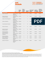 2021 International Student Fee Schedule: Business Courses